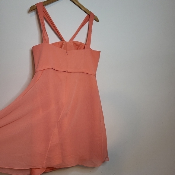 David's Bridal Bridesmaids Chiffon Short Dress Size 14 - Picture 7 of 13